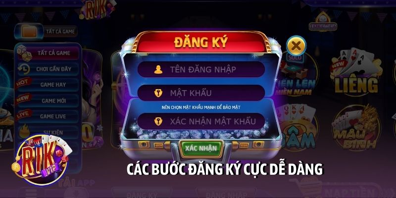 Các bước đăng ký cực dễ dàng