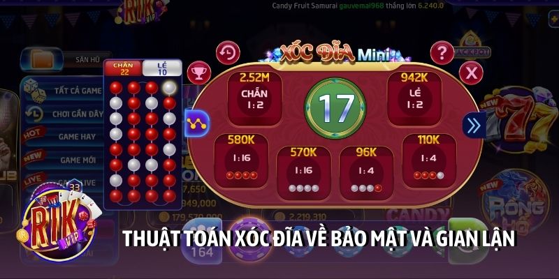 Thuật toán xóc đĩa về bảo mật và gian lận